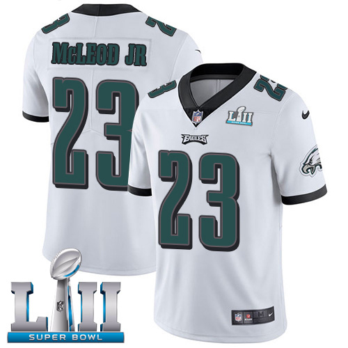 Nike Eagles #23 Rodney McLeod Jr White Super Bowl LII Youth Stitched NFL Vapor Untouchable Limited Jersey - Click Image to Close